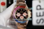 Replica Rolex Rainbow Daytona Rose Gold Watch 43mm